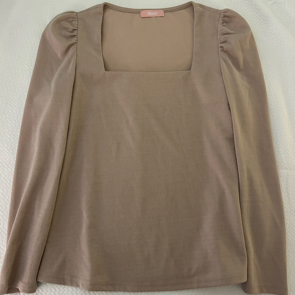 Long Sleeve Square Neck Sparkle Top